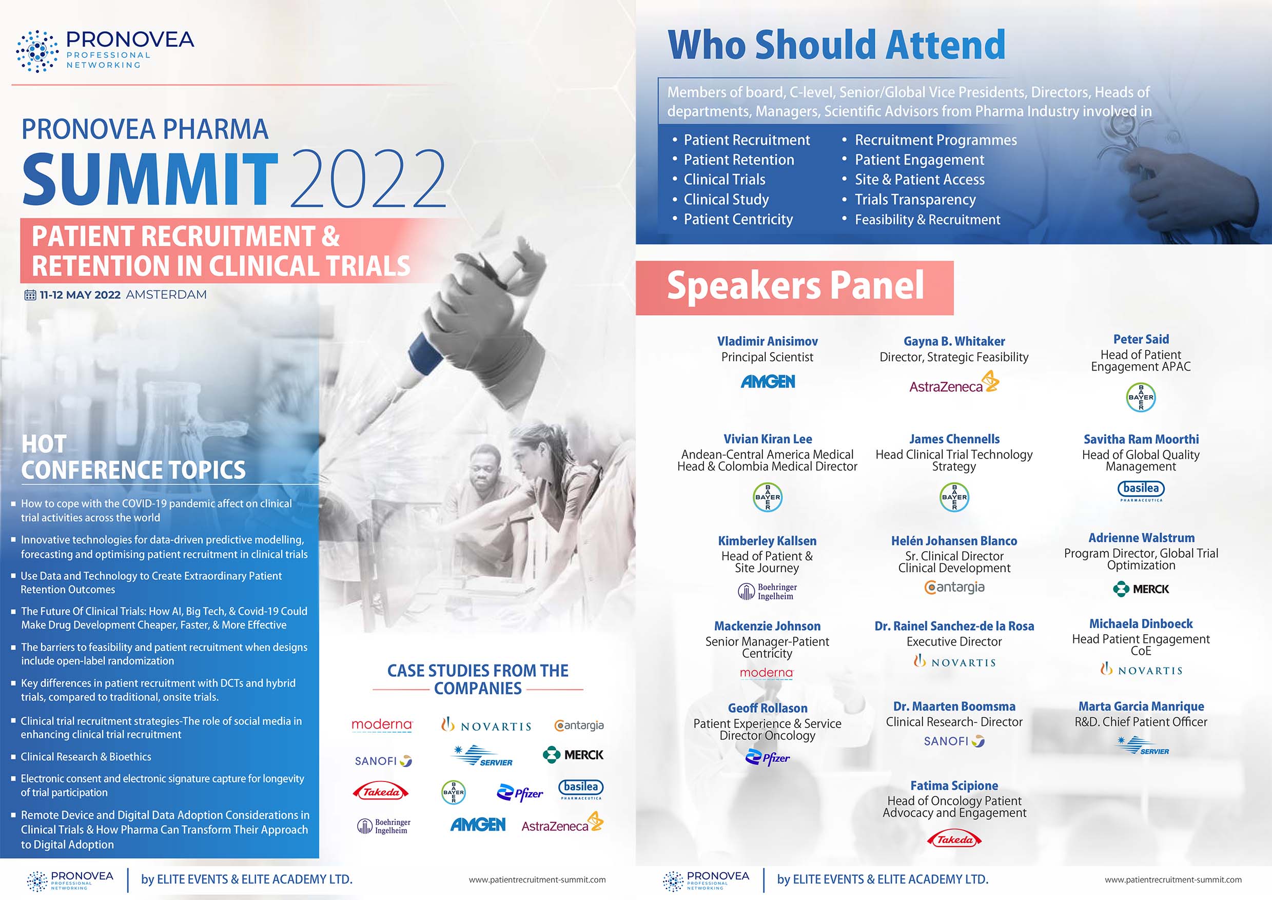 Pronovea Summit 2022: Patient Recruitment And Retention in Clinical Trials Summit agenda page